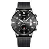 Fashion Mens Watches Top Brand Luxury Quartz Wristwatch Men Casual Slim Mesh Steel  Thin Large Dial Clock Relogio Masculino@50