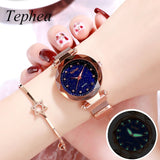 Women Bracelet Watch 2019 Casual Fashion Quartz Ladies Wrist Watch Starry Sky Magnetic Stardust Watches Female Clock reloj mujer