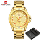 NAVIFORCE Military Fashion Gold Watch Men Luxury Quartz Wristwatch Sport Casual Clock Wateproof Watches Relogio Masculino 2019