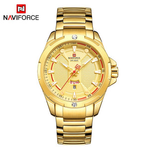 NAVIFORCE Military Fashion Gold Watch Men Luxury Quartz Wristwatch Sport Casual Clock Wateproof Watches Relogio Masculino 2019