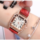 Women watch Beautiful delicate watch cortex pin buckle luxury fashion Wild ladies watch gift Square diamond roman numerals dial