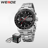 WEIDE Brand Men Full Steel Watch Japan Miyota  Analog Display Waterproof Men Sports Watches Men Luxury Brand