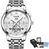 LIGE Mens Watches Top Brand Business Fashion Automatic Mechanical Watch Men Full Steel Sport Waterproof Watch Relogio Masculino