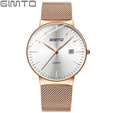 GIMTO Brand Rose Gold Quartz Women Watches Luxury Steel Clock Bracelet Ladies Calendar Wrist Watches Female Sport Relogio Reloj