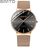 GIMTO Brand Rose Gold Quartz Women Watches Luxury Steel Clock Bracelet Ladies Calendar Wrist Watches Female Sport Relogio Reloj