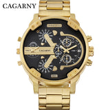 Relogio Masculino Cagarny Brand Analog Military Wristwatch Auto Date Mens Quartz Watch Golden Band Casaul Watch Men Clock D6280Z