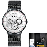 LIGE New Women Fashion Watch Creative Lady Casual Watches Stainless Steel Mesh Band Stylish Desgin Luxury Quartz Watch For Women