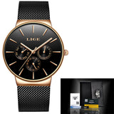 LIGE New Women Fashion Watch Creative Lady Casual Watches Stainless Steel Mesh Band Stylish Desgin Luxury Quartz Watch For Women