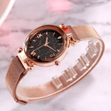 Fashion Luxury Women Watches Milan Magnet Alloy Strap Roman Numberal Starry Sky Ladies Clock Quartz Wristwatch Relogio Feminino