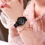 Fashion Luxury Women Watches Milan Magnet Alloy Strap Roman Numberal Starry Sky Ladies Clock Quartz Wristwatch Relogio Feminino