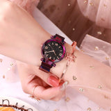 Fashion Luxury Women Watches Milan Magnet Alloy Strap Roman Numberal Starry Sky Ladies Clock Quartz Wristwatch Relogio Feminino